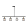 Innovations Lighting Belfast 4 Light 48" Wide Linear Chandelier Black Antique Brass / Seedy