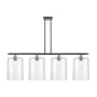Innovations Lighting Cobbleskill 4 Light 48" Wide Linear Pendant Black Antique Brass / Clear