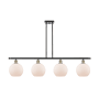 Innovations Lighting Athens 4 Light 48" Wide Linear Pendant Black Antique Brass / Matte White