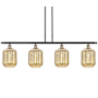 Innovations Lighting Preston 4 Light 48" Wide Linear Pendant Black Antique Brass / Mercury