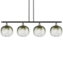 Innovations Lighting Brookhaven Sphere 4 Light 49" Wide Linear Pendant Black Antique Brass / Slate