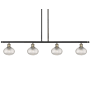 Innovations Lighting Ithaca 4 Light 48" Wide Linear Pendant with Shades Black Antique Brass / Clear Ithaca