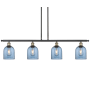 Innovations Lighting Bella 4 Light 48" Wide Linear Pendant Black Antique Brass / Princess Blue
