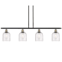 Innovations Lighting Bella 4 Light 48" Wide Linear Pendant Black Antique Brass / Seedy