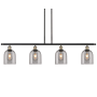 Innovations Lighting Bella 4 Light 48" Wide Linear Pendant Black Antique Brass / Light Smoke