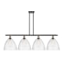 Innovations Lighting Bristol Glass 4 Light 51" Wide Linear Pendant Black Antique Brass / Seedy