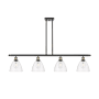 Innovations Lighting Bristol Glass 4 Light 48" Wide Linear Pendant with Shades Black Antique Brass / Clear