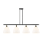 Innovations Lighting Bristol Glass 4 Light 48" Wide Linear Pendant Black Antique Brass / Matte White