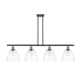 Innovations Lighting Bristol Glass 4 Light 48" Wide Linear Pendant Black Antique Brass / Clear