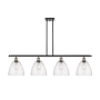 Innovations Lighting Bristol Glass 4 Light 48" Wide Linear Pendant Black Antique Brass / Seedy