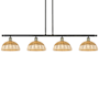Innovations Lighting Bristol Natural II 4 Light 48" Wide Linear Pendant Black Antique Brass / Natural