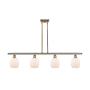 Innovations Lighting Belfast 4 Light 48" Wide Linear Chandelier Brushed Brass / Matte White