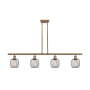 Innovations Lighting Belfast 4 Light 48" Wide Linear Chandelier Brushed Brass / Seedy