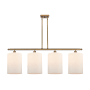 Innovations Lighting Cobbleskill 4 Light 48" Wide Linear Pendant Brushed Brass / Matte White