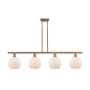 Innovations Lighting Athens 4 Light 48" Wide Linear Pendant with Shade Brushed Brass / Matte White