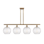 Innovations Lighting Athens 4 Light 48" Wide Linear Pendant Brushed Brass / Clear Water Glass