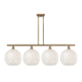 Innovations Lighting White Mouchette 4 Light 51" Wide Pendant Brushed Brass / White Mouchette