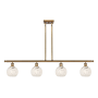 Innovations Lighting White Mouchette 4 Light 48" Wide Pendant Brushed Brass / White Mouchette