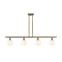 Innovations Lighting White Venetian 4 Light 48" Wide Pendant Brushed Brass / White Venetian