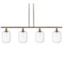 Innovations Lighting Preston 4 Light 48" Wide Linear Pendant Brushed Brass / Clear