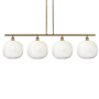 Innovations Lighting Brookhaven Sphere 4 Light 49" Wide Linear Pendant Brushed Brass / Opal