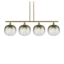 Innovations Lighting Brookhaven Sphere 4 Light 49" Wide Linear Pendant Brushed Brass / Slate