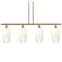 Innovations Lighting Brookhaven Flute 4 Light 48" Wide Linear Pendant Brushed Brass / Opal