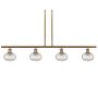 Innovations Lighting Ithaca 4 Light 48" Wide Linear Pendant with Shades Brushed Brass / Clear Ithaca