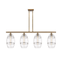 Innovations Lighting Vaz 4 Light 48" Wide Linear Pendant Brushed Brass / Clear