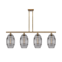 Innovations Lighting Vaz 4 Light 48" Wide Linear Pendant Brushed Brass / Smoked