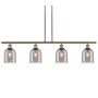 Innovations Lighting Bella 4 Light 48" Wide Linear Pendant Brushed Brass / Light Smoke