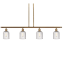 Innovations Lighting Bridal Veil 4 Light 48" Wide Linear Pendant Brushed Brass / Clear