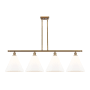 Innovations Lighting Berkshire 4 Light 50" Wide Linear Pendant Brushed Brass / Matte White