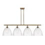 Innovations Lighting Bristol 4 Light 50" Wide Linear Pendant Brushed Brass / Seedy
