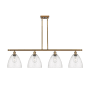 Innovations Lighting Bristol Glass 4 Light 48" Wide Linear Pendant Brushed Brass / Seedy