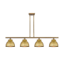 Innovations Lighting Adirondack 4 Light 48" Wide Linear Pendant Brushed Brass
