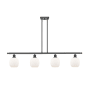 Innovations Lighting Belfast 4 Light 48" Wide Linear Chandelier Matte Black / Matte White