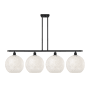 Innovations Lighting White Mouchette 4 Light 51" Wide Pendant Matte Black / White Mouchette