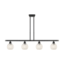 Innovations Lighting White Mouchette 4 Light 48" Wide Pendant Matte Black / White Mouchette