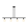 Innovations Lighting White Venetian 4 Light 48" Wide Pendant Matte Black / White Venetian
