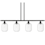 Innovations Lighting Preston 4 Light 48" Wide Linear Pendant Matte Black / Clear