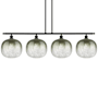 Innovations Lighting Brookhaven Sphere 4 Light 49" Wide Linear Pendant Matte Black / Slate