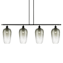 Innovations Lighting Brookhaven Flute 4 Light 48" Wide Linear Pendant Matte Black / Slate