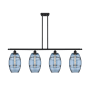 Innovations Lighting Vaz 4 Light 48" Wide Linear Pendant Matte Black / Blue