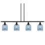 Innovations Lighting Bella 4 Light 48" Wide Linear Pendant Matte Black / Princess Blue