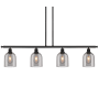 Innovations Lighting Bella 4 Light 48" Wide Linear Pendant Matte Black / Light Smoke