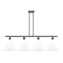 Innovations Lighting Berkshire 4 Light 50" Wide Linear Pendant Matte Black / Matte White