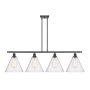 Innovations Lighting Berkshire 4 Light 50" Wide Linear Pendant Matte Black / Seedy