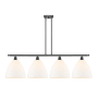 Innovations Lighting Bristol 4 Light 50" Wide Linear Pendant Matte Black / Matte White