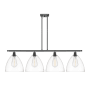 Innovations Lighting Bristol 4 Light 50" Wide Linear Pendant Matte Black / Clear